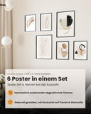 Abstrakt Line Art Beige Poster Set